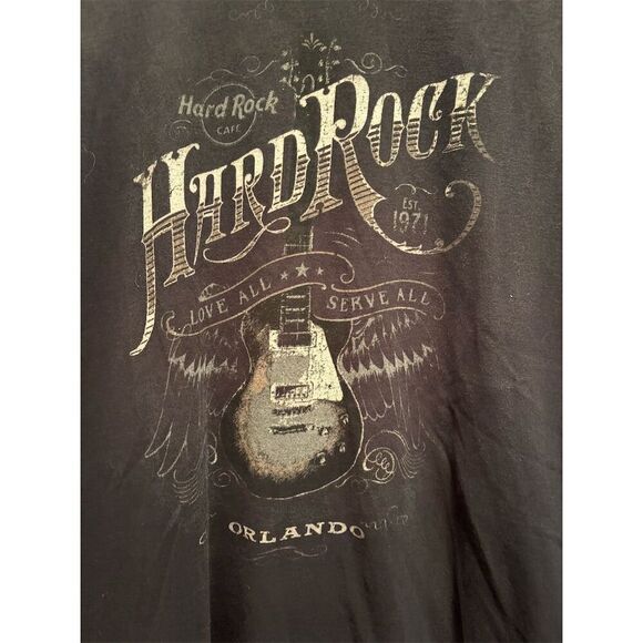 Hard Rock Cafe Orlando Unisex Graphic T-Shirt Black Size L Standard - Picture 2 of 4
